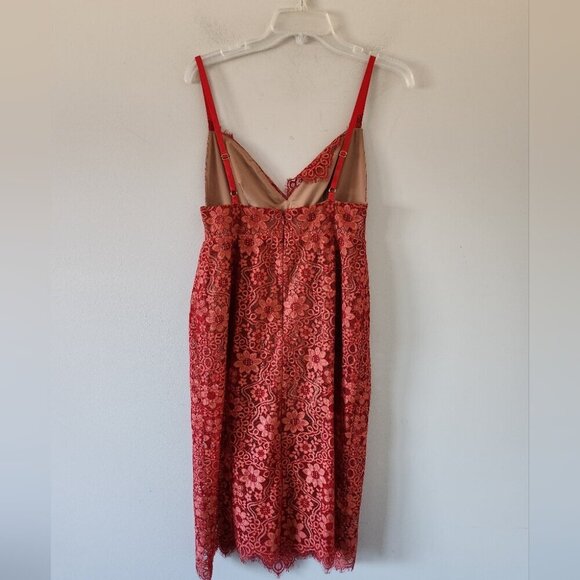 FOR LOVE AND LEMONS | Lace Dress Bodysuit See Through Red Sz SMALL - Picture 2 of 7